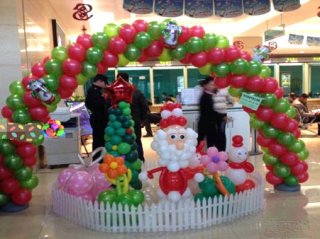 圣诞节商场气球主题装饰
